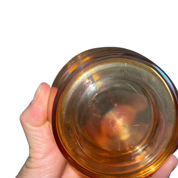 Jeannette 1950s Glass Deer Marigold Trinket Jewelry Covered Dish Candy - Picture 6 of 8